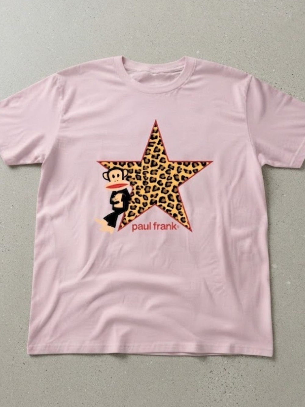 Paul Frank Pink Leopard Julius Star Graphic Gildan T-shirt